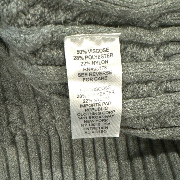 TRUTH By Republic Wm Turtleneck Cropped Cable‎ Knit Sweater XS Gray EUC Chunky - Picture 6 of 9